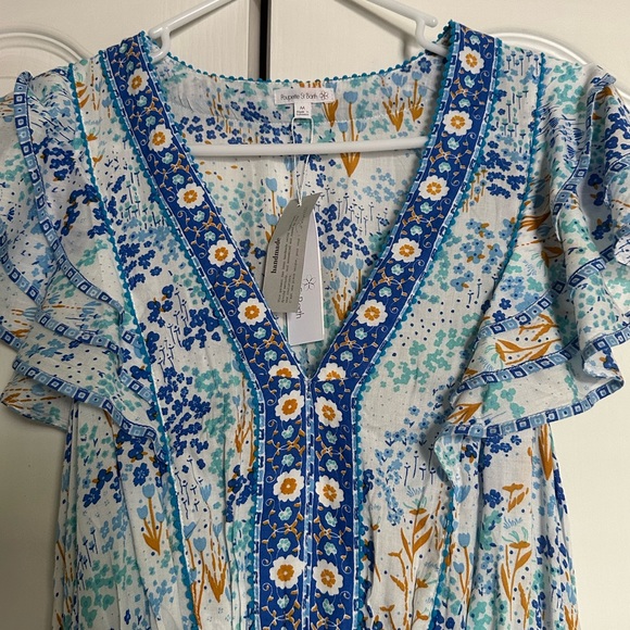 NWT Poupette St Barth Camila Mini Dress Blue Tulip - Picture 2 of 4